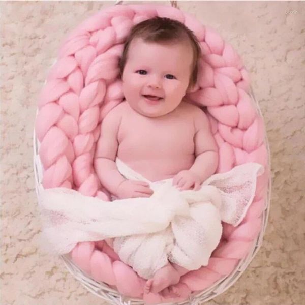 Cobertores de alta qualidade Cartoon Crochet Baby Blanket Born Pograph Adere