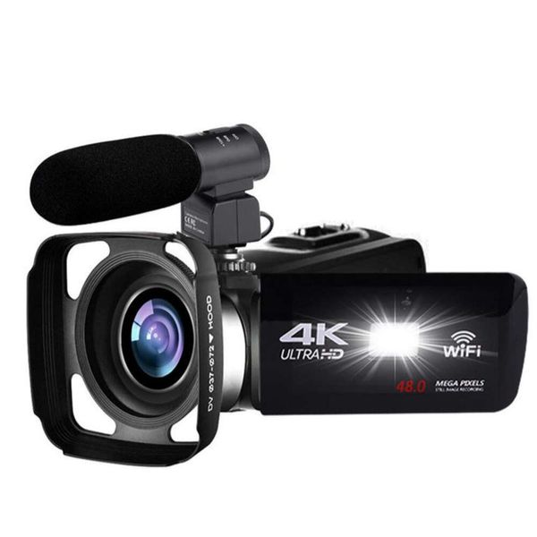 Nehmen Sie atemberaubende 4K-Aufnahmen mit der RISE-4K-Camcorder-48-MP-Nachtsicht-WiFi-Steuerungs-Digitalkamera auf – inklusive Mikrofon für kristallklaren Ton