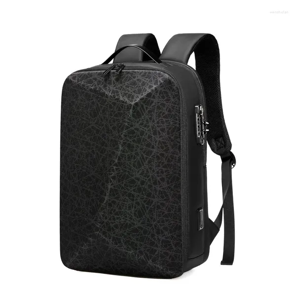 Mochila 3D Hard Shell À Prova D 'Água Negócios Grande Capacidade Saco de Bagagem de Viagem 15,6 Polegadas Laptop Escola Motocicleta Mochilas