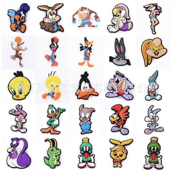 Film Film TV Kaninchen Hase Anime Charms Großhandel Kindheitserinnerungen lustiges Geschenk Cartoon Charms Schuhzubehör PVC Dekoration Schnalle weiche Gummi-Clog-Charms