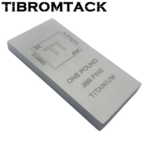 Peso de papel de barra de titânio de 1 lb com design de elemento de tabela periódica, barra de ti gravada a laser, presente de metal para colecionadores comemorativos