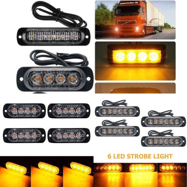 Aggiornamento Ultra Sottile 4 Chip Auto LED Luce Stroboscopica Luce Di Emergenza Griglia Guasto Lampeggiante Automatico Per SUV Camion Moto 12-24V Lightba