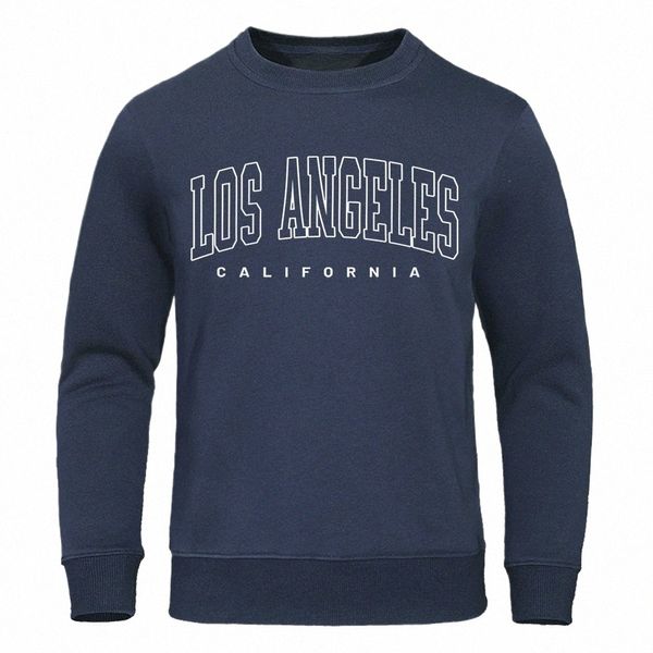 USA Los Angeles Kalifornien Stadt Brief Gedruckt Für Männer Fi Casual Sweatshirt Lose Übergroße Kleidung Oansatz Warme Streetwear 87CR #