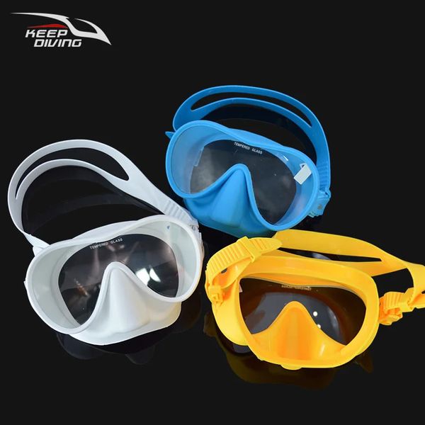 Maschera per immersioni subacquee in silicone antiappannamento occhiali per lo snorkeling attrezzatura per il nuoto di salvataggio subacqueo 240321