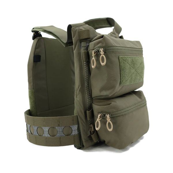 Сумки TWP112 Дерипиляция Twinfalcons Тактическая задняя панель двойной мешочек для тактического жилета военный пак molle zipper bag 500d Cordura