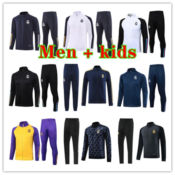 2024 Real Madrids Jacket Tracksuit Set 23 24 25 Madrides Vini Jr. Bellingham Training Anzug Camavinga Modric Football Jackerts Männer Kinder Chandal Futbol Überladung