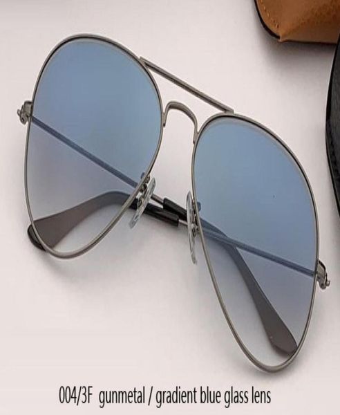 Lentes de vidro de aviação inteira gradiente de óculos de sol homens mulheres uv400 copos de sol masculino 58 mm 62mm lente gafas de sol mujer sungg5514123