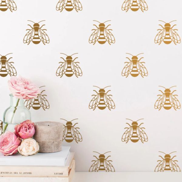 Adesivos YOYOYU 40 cores adesivos de parede de vinil para quarto de criança Honey Bee removível decalque de parede quarto sala de estar decoração de parede ZX253