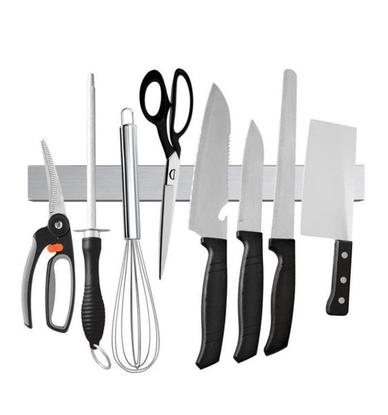 Faixa magnética profissional para faca, suporte magnético de aço inoxidável para faca de cozinha, ferramenta de bar 30 40 50 cm3047523
