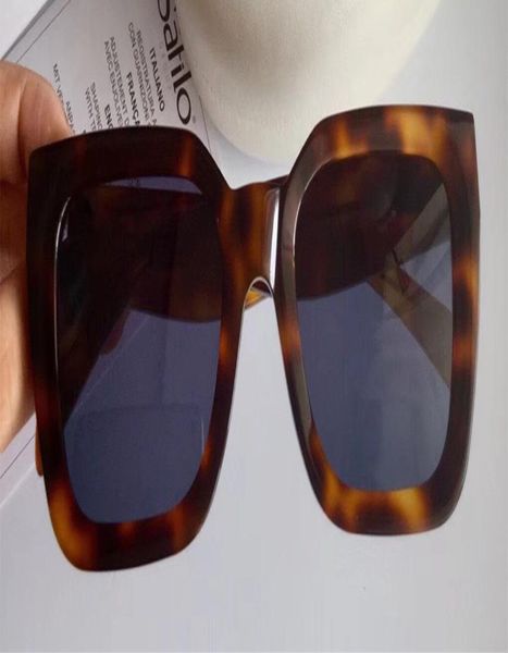 Luxo 41450 óculos de sol para mulheres designer audrey goggle wrap designer proteção uv unisex modelo quadrado quadro leopardo duplo colo9973082