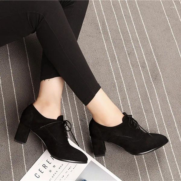 Ботинки высокого качества, замшевые женские ботильоны на квадратном каблуке, модные элегантные женские ботинки, осенне-зимние короткие туфли-лодочки Mujer, размер 31–48