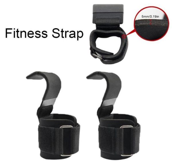 Ganci per sollevamento pesi Set fitness per palestra Cinghie da polso per sollevamento pesi Pullup pesanti Impugnature per sollevamento di potenza con gancio per allenamento imbottito4182379