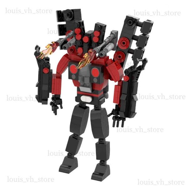 Blocos Chama Titan Audio Magnet Skibidi Nova Série Toilet Man Broca Masculino Semáforo Battle-Axe Revenge Titan Building Blocks Set T240325