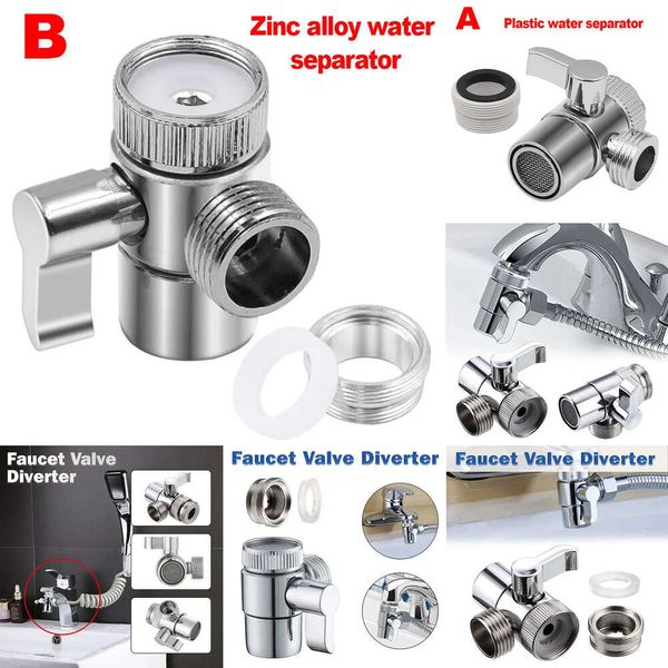 Neue Zink-legierung Schalter Wasserhahn Adapter Küche Waschbecken Splitter Umsteller Vae Wasserhahn Anschluss Wc Bidet Dusche Kichen Zubehör