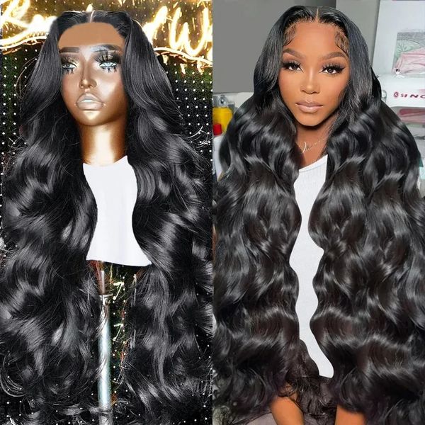 Cosdelu Körperwelle HD Lace Frontal Perücke Peruanisches Echthaar Perücken 5x5 Ready To Wear Go Glueless PrePlucked 40 Zoll 150 %