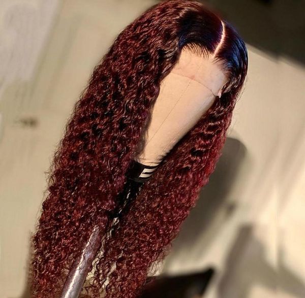 Moğol Afro Kinky Kıvırcık Peruk 180 Yoğunluk Dantel Ön İnsan Saç Perukları Siyah Kadınlar İçin Önceden Kapanmış Remy Wigs6780272