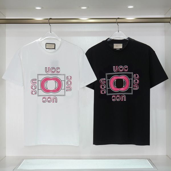 Neues 2024 Designer-Herren-T-Shirt schwarz-weißes T-Shirt Modetrend rosa Farbe Alphabet Mode lässig 100 % Baumwolle Atmungsaktive Anti-Falten-Sommer-T-Shirts Größe S-4XL.