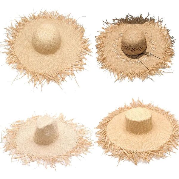 5 Styles Stroh Sommerhut für Frauen Sonne Hats Beach Caps Sombreros Wide Bim Beach Side Cap Floppy Female Raffia Girl Caps 240410