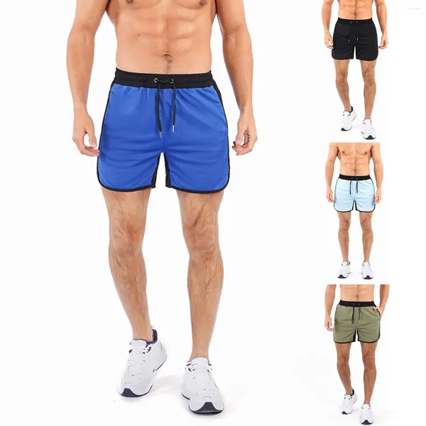 Herren-Shorts für Herren, lässig, Sport, Mesh, bequem, atmungsaktiv, Fitness, Geschwindigkeit, mit Turnhallen-Rahmen, Zehen-Slip, Leinen-Outfit für Herren