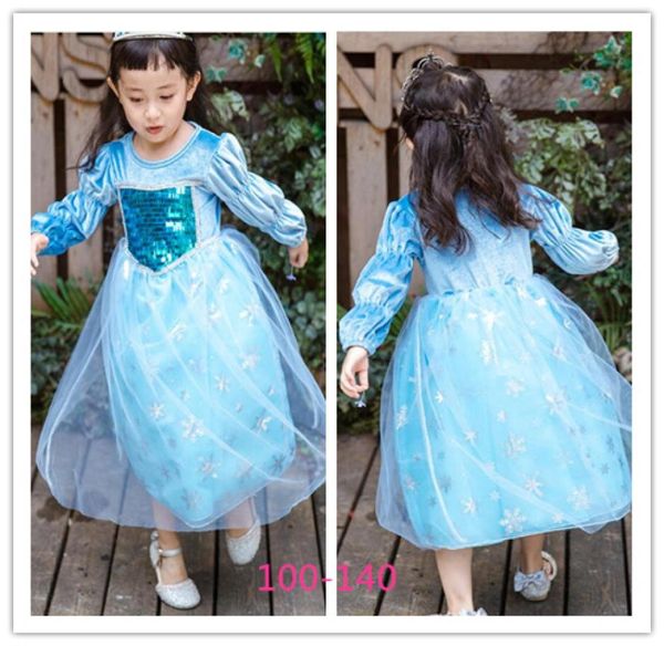 2020 menina neve rainha 2 ii vestido de princesa bebê floco de neve manto traje festa de halloween cosplay vestidos extravagantes crianças saias lantejoulas hh6806861