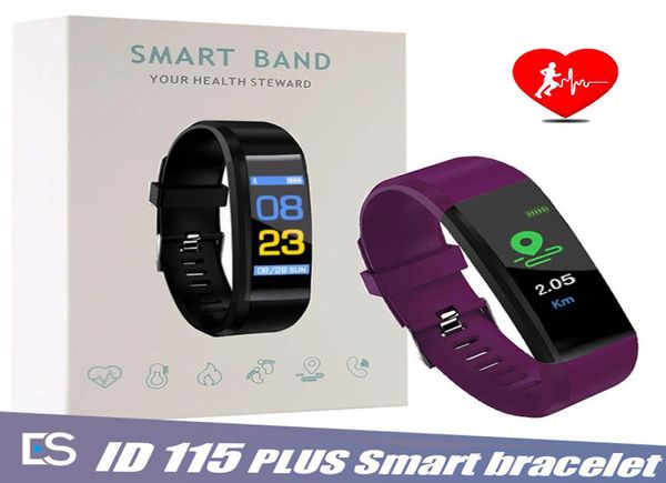 ID115 Plus Смарт-браслет с цветным экраном Фитнес-трекер Браслет для измерения сердечного ритма и артериального давления Смарт-часы Wristband7964436