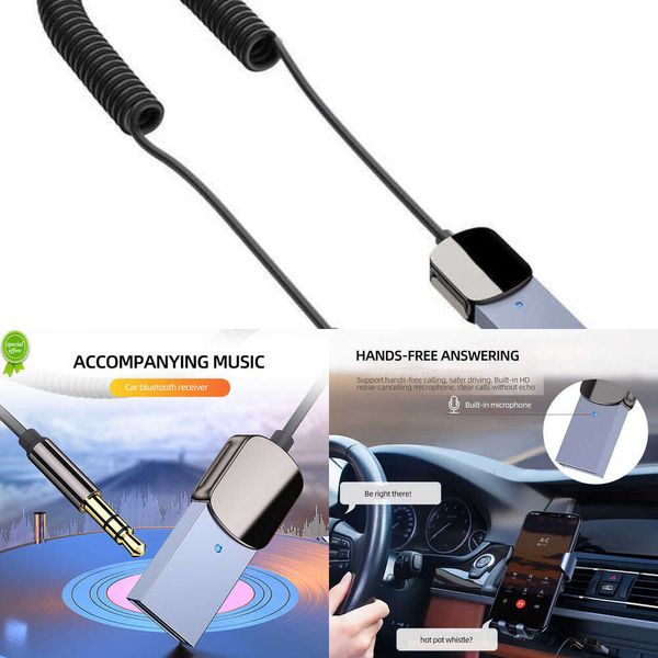Обновление автомобильного комплекта Bluetooth Aux адаптер USB к разъему 3,5 мм аудио Aux Bluetooth 5,0 громкой связи для автомобильного приемника BT передатчик