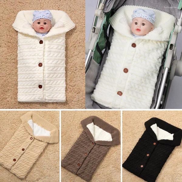 Coperte nate baby swaddle coperta per bambini da bambino in maglieria morbido camino per pile caldo passeggino unisex wrap per ragazzi