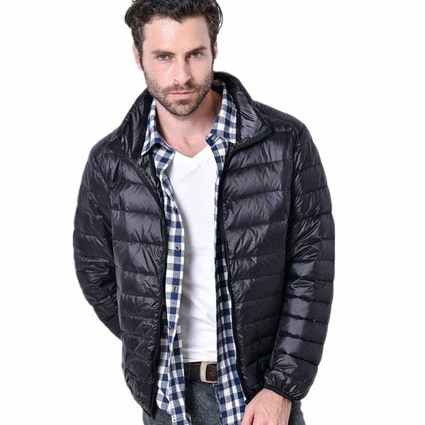 fgkks autunno leggero sottile piumino d'anatra uomo buona marca bianca casual ultraleggero maschile giacche di piume cappotto O3SI #