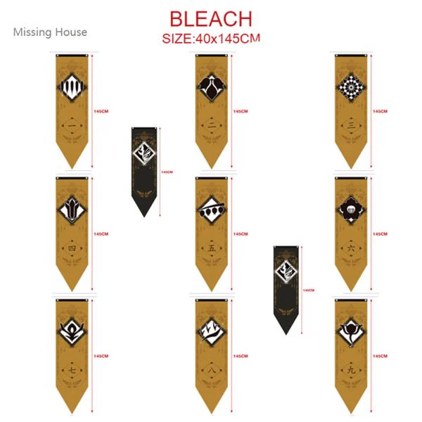Zubehör 40x145cm Bleach Anime Banner Flagge Spiel Vorhang Hängen Tuch Poster Cosplay Party Decor KTV Flagge Cartoon geschenk
