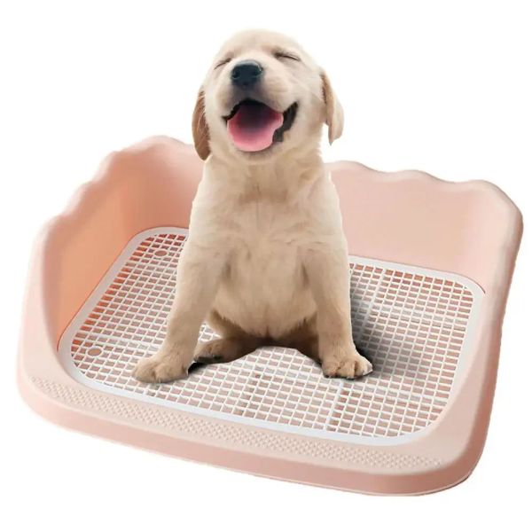 Caixas novo portátil treinamento do cão toalete interior cão potty pet toalete com proteção parede caixa de areia filhote de cachorro almofada rack bandeja suprimentos para animais de estimação