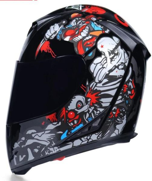 Jiekai capacete de motocicleta masculino e feminino, capacete integral, cobertura completa, personalidade, quatro estações, lente dupla, locomotiva, quente, antiembaçante h9928303