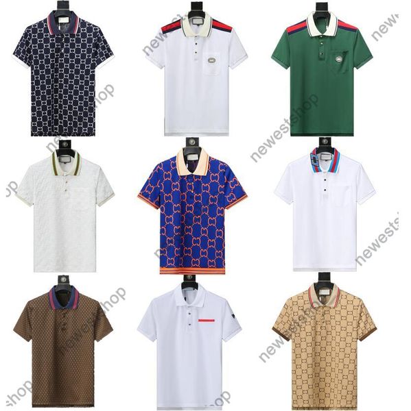 Mix estilo homens designer tee polo camisas 24ss mens carta dupla impressão manga curta polos camisetas algodão mulheres preto branco turndown colarinho clássico tshirt m-xxxl