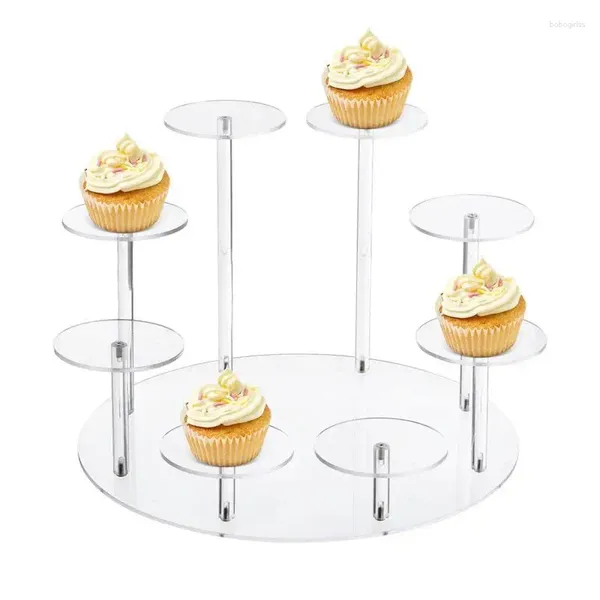 Placas decorativas suporte transparente para armazenamento de exibição e organizador escada design suprimentos coleções jóias cupcakes pequenos