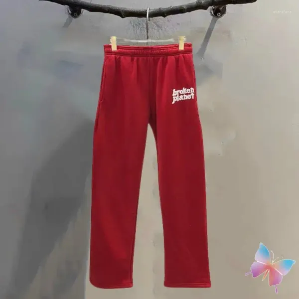 Pantaloni da uomo Strewear rosso Schiuma di alta qualità Stampa di lettere Pantaloni sportivi Broken Planet Pantaloni con coulisse moda Pantaloni BP larghi casual Uomo Donna