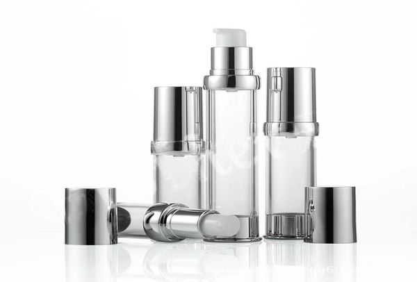 Leere 5 ml, 10 ml, 15 ml, 20 ml, 30 ml Airless-Flaschen, klare Airless-Vakuumpumpe, Lotionsflasche mit silberner Kappe, Verpackungsflasche 5574069