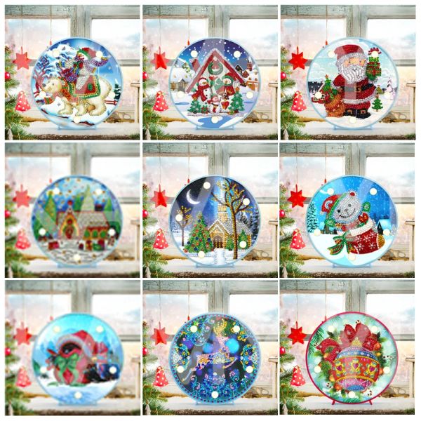 Stich neues Diamantmalerei LED LAMPLAGE LACT 5D Diamond Stickerei Verkauf Landschaft Diy Diamant Mosaic Weihnachtsgeschenkhandwerk