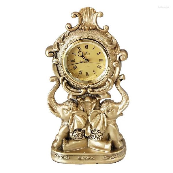 Orologi da tavolo Scrivania digitale in metallo dorato in resina retrò Estetica vintage Prodotti per la decorazione dell'ufficio Accessori interni