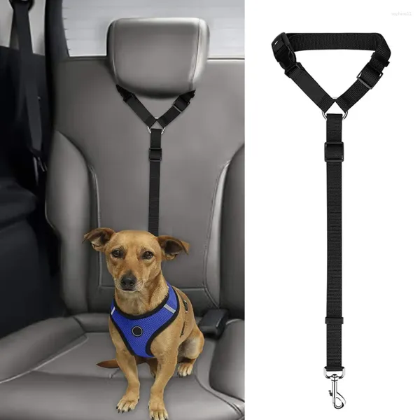 Coleiras para cães e gatos, cinto de segurança para animais de estimação, cinto de segurança para carro, encosto de cabeça ajustável, nylon, cinto de segurança para cães grandes