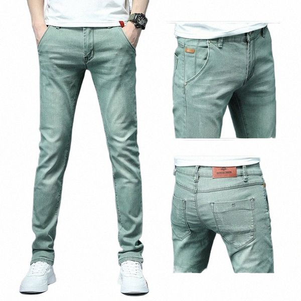 Mens Colorido Jeans Stretch Skinny Jeans Homens Fi Casual Slim Fit Denim Calças Masculino Verde Preto Khaki Calças Brancas Masculino Marca i7fG #