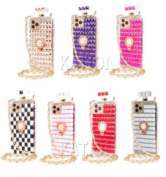 Luxuriöse handgefertigte Bling Shinning Volldiamant-Glas-Handyhüllen für iPhone 13 Pro Max 12 Mini 11 xr xsmax 7 8 plus Girls Gifted Rhin1457266