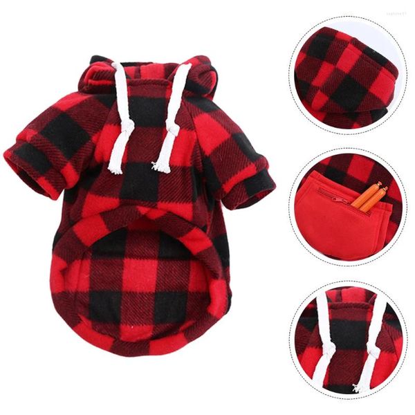 Abbigliamento per cani Cappotto per animali domestici Maglione piccolo Costume decorativo Modello a griglia per cuccioli Vestiti per cani Festival divertente Abbigliamento in poliestere