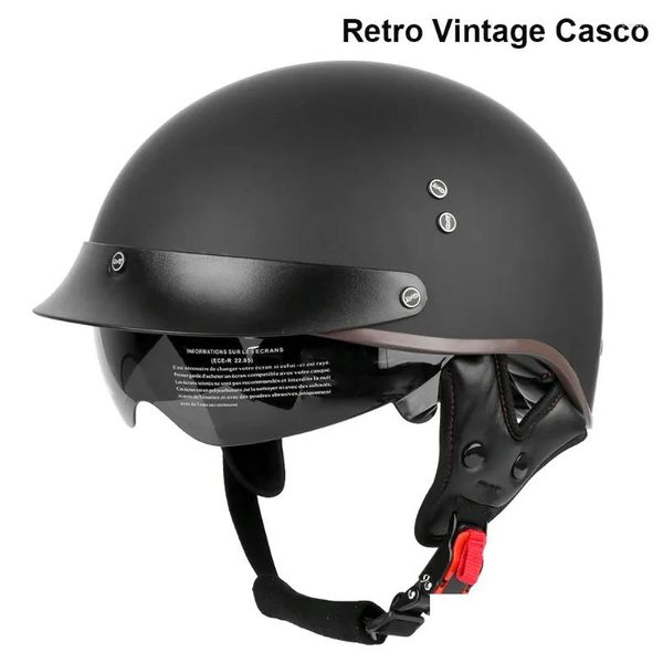 Capacetes de motocicleta Scooter Biker Moto Racing Capacete Aberto Rosto Inverno Quente Moto Uni Retro Vintage Casco Drop Delivery Autom Otm69