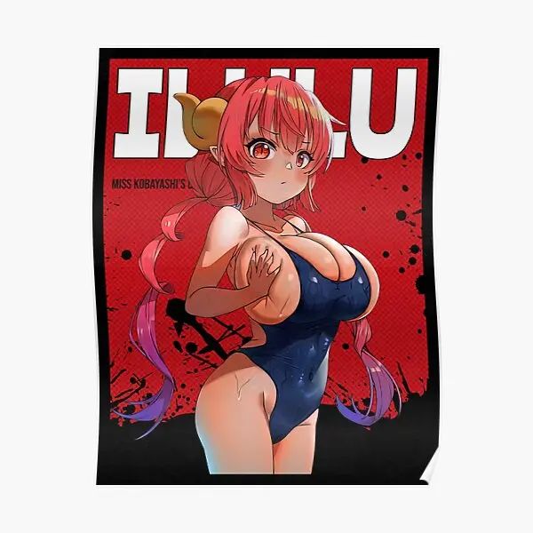 Каллиграфия Ilulu Miss Kobayashis Dragon Maid Red Co Плакат Декор Художественная Роспись Комнаты Забавная Картина Современная Винтажная Живопись Украшение Без Рамки