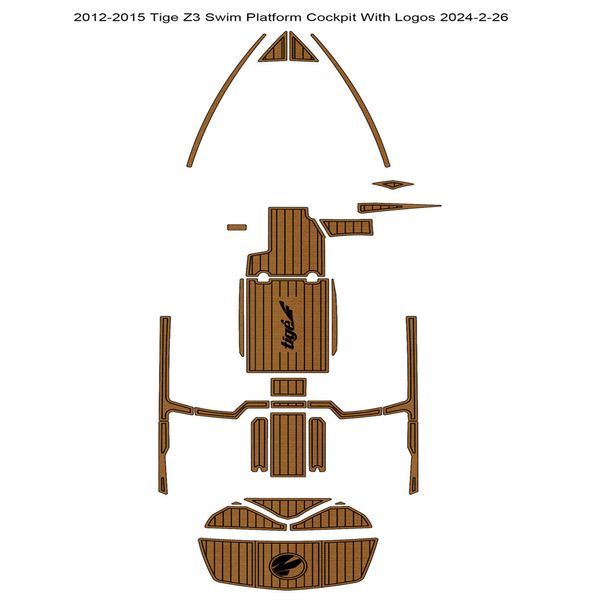 2012-2015 Tige Z3 Piattaforma da bagno Cockpit Pad Boat Eva Foam Dete Dete Mazzo Matine MAPPORE MARINE SEEDEK MATTO GATORSTEP AUTOSIVO