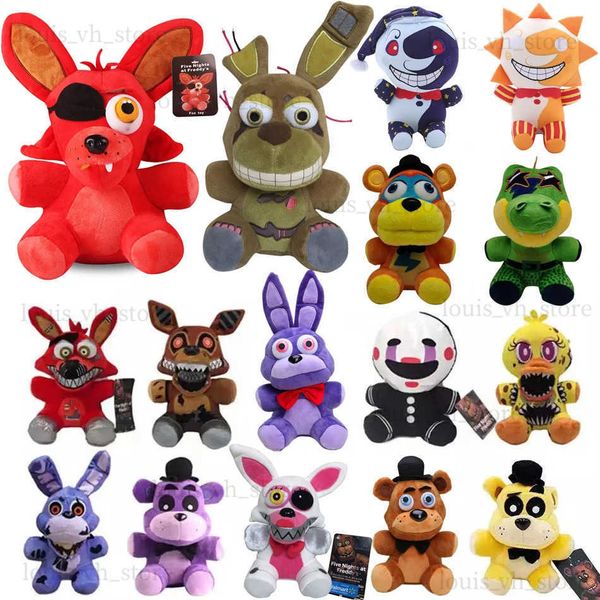 Bonecas de pelúcia 20cm fnaf brinquedos de pelúcia kawaii freddys animal foxy bonnie urso ribbit brinquedos de pelúcia em estoque presente de aniversário de pelúcia para crianças t240325