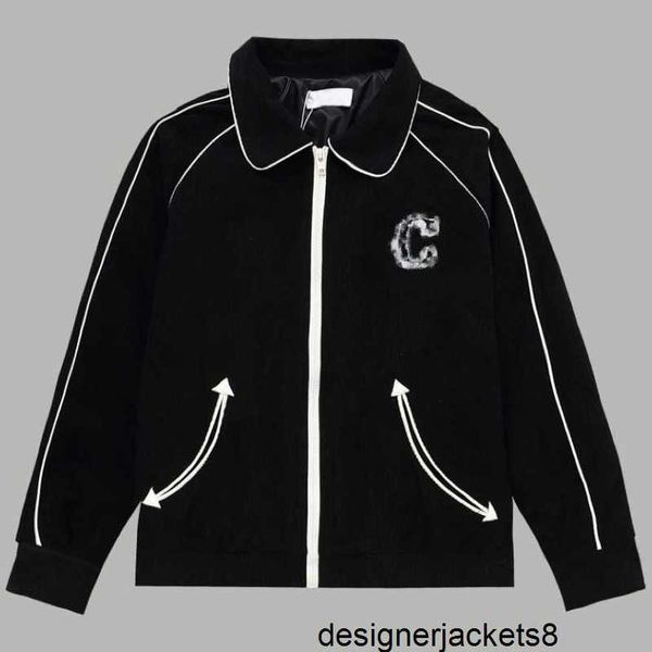 Дизайнерская высокая версия, трендовая, универсальная домашняя куртка с вышивкой CE, корейская версия, свободная молния, повседневная пара, подходящая пуховик RHV4