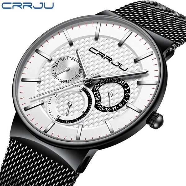 Relogio Masculino Crrju Mens Watches Top Brand Luxury Ultra-Thin Orologio da polso Chronograph Sport Watch Erkek Saati Reloj Hombre170x