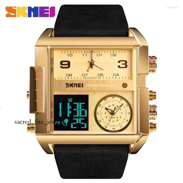 Начатые часы Skmei 1584 Men Quartz Analog Digital Watches Relogio Masculino Sports Watch Top Водостойкие наручные часы 5155 2852 8104