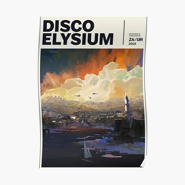 Caligrafia disco elysium cartaz imagem decoração da parede arte pintura engraçada do vintage moderno decoração de casa quarto impressão mural sem moldura