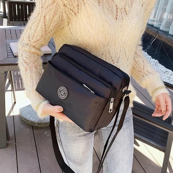 Женская сумка-мессенджер на шнурке из нейлоновой ткани, повседневная однотонная женская сумка для мобильного телефона, оптовая продажа, роскошная дизайнерская сумка через плечо